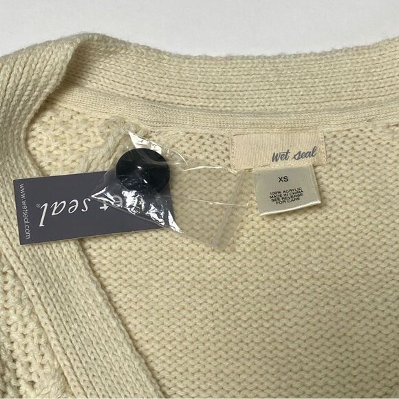 NWT Wet Seal Chunky Knit Button Front Cream Cardigan Sweater Women's Size XS - Picture 14 of 15
